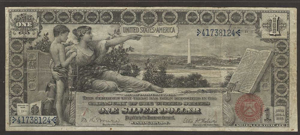 Fr.225, 1896 $1 "Educational" Silver Certificate, VF, 41738124